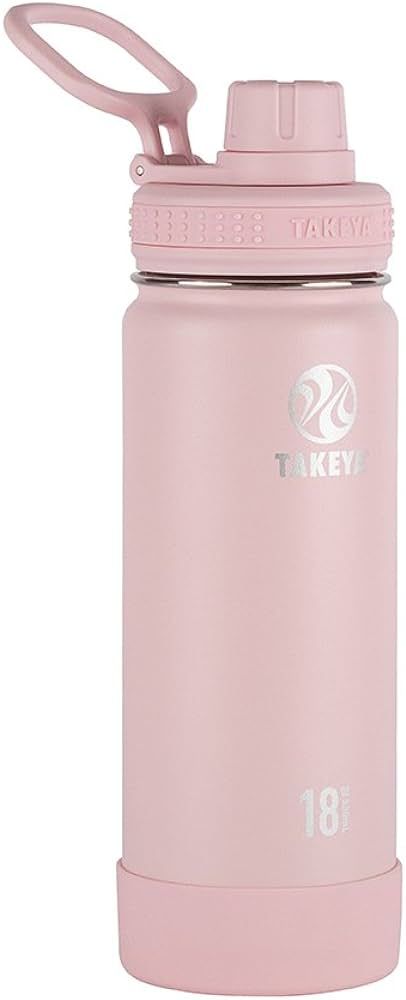 Takeya Actives Insulated Stainless Steel Water Bottle with Spout Lid, 18 Ounce, Blush | Amazon (US)