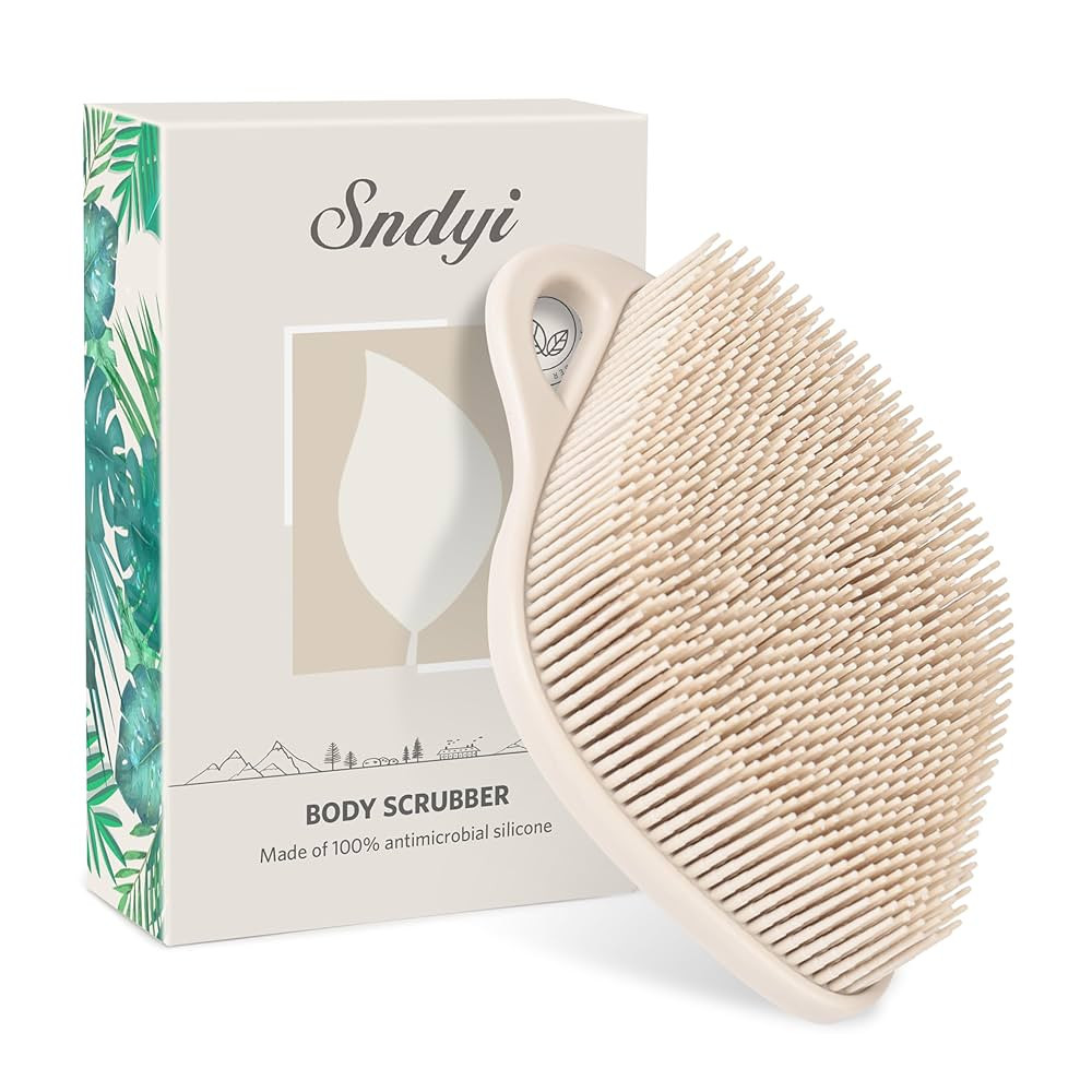 Sndyi Silicone Body Scrubber, Gentle Exfoliating Body Scrubber for Sensitive Skin, Leaf Shaped Sh... | Amazon (US)