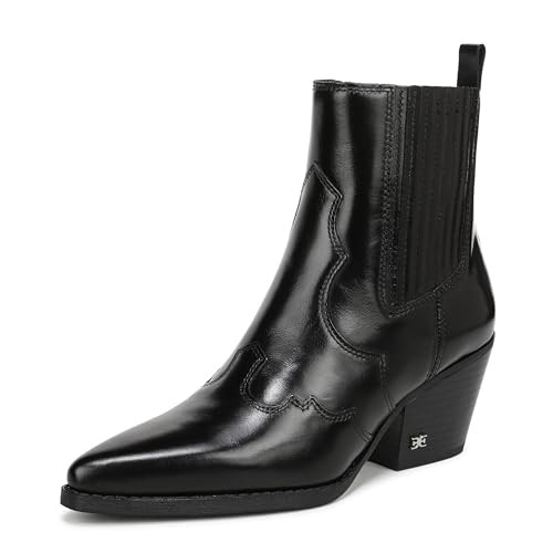 Sam Edelman Women's West Western Boot, Black Leather, 12 | Amazon (US)