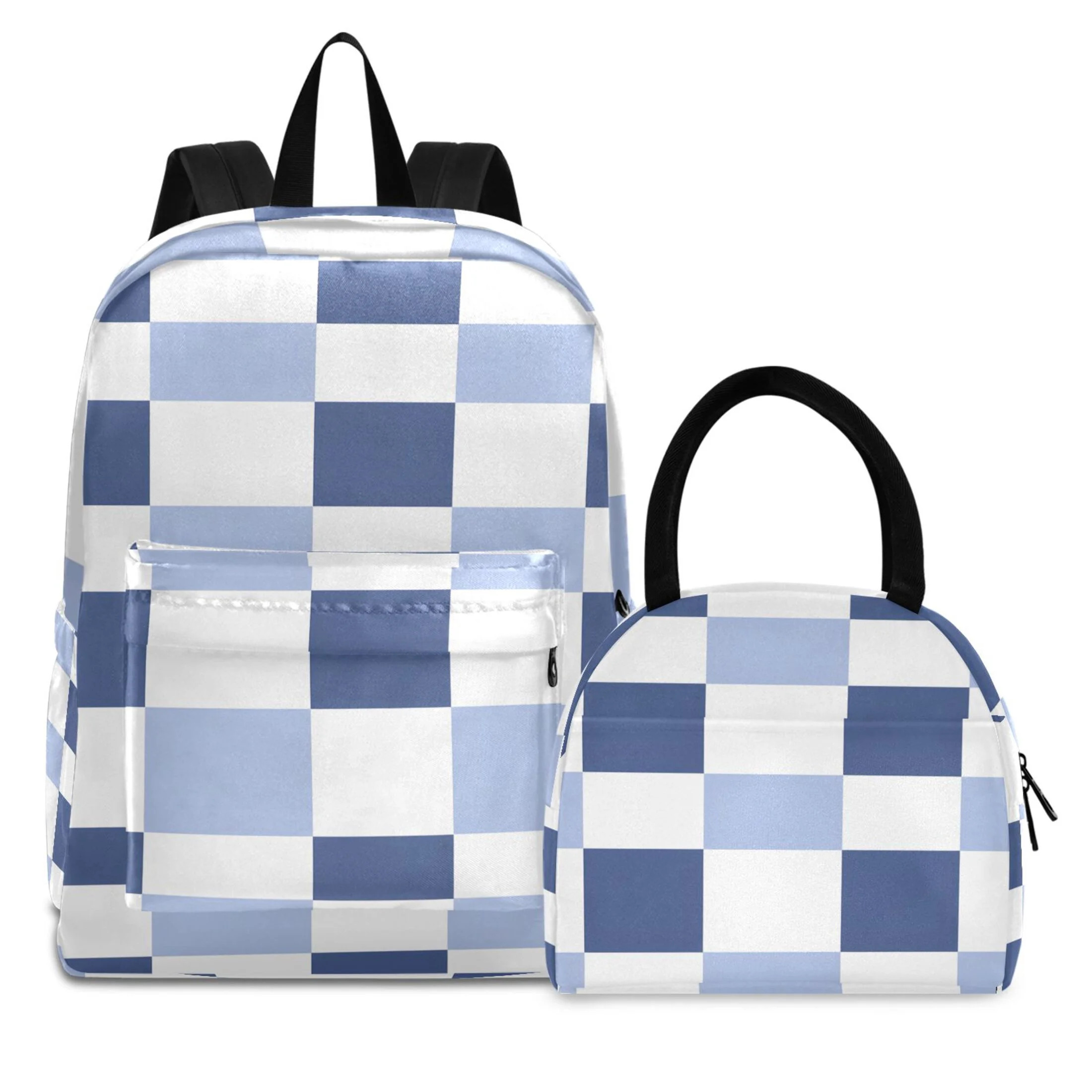 ALAZA Backpack Set Checkered Plaid-r1 Elementary School Bags Student BookBag with Lunch Bag | Walmart (US)