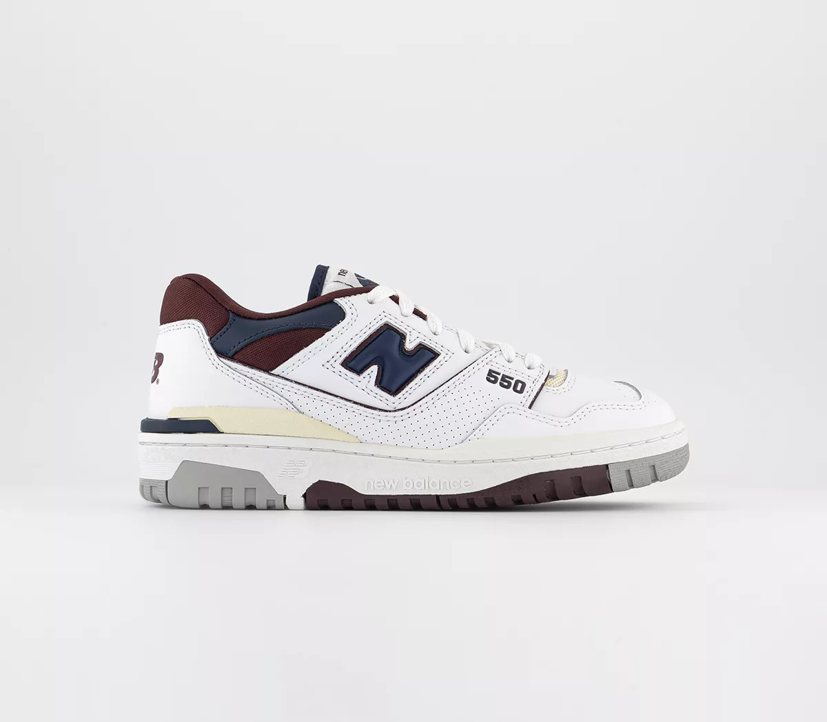 New Balance
								Bb550 Trainers 
								White Navy Burgundy | OFFICE London (UK)