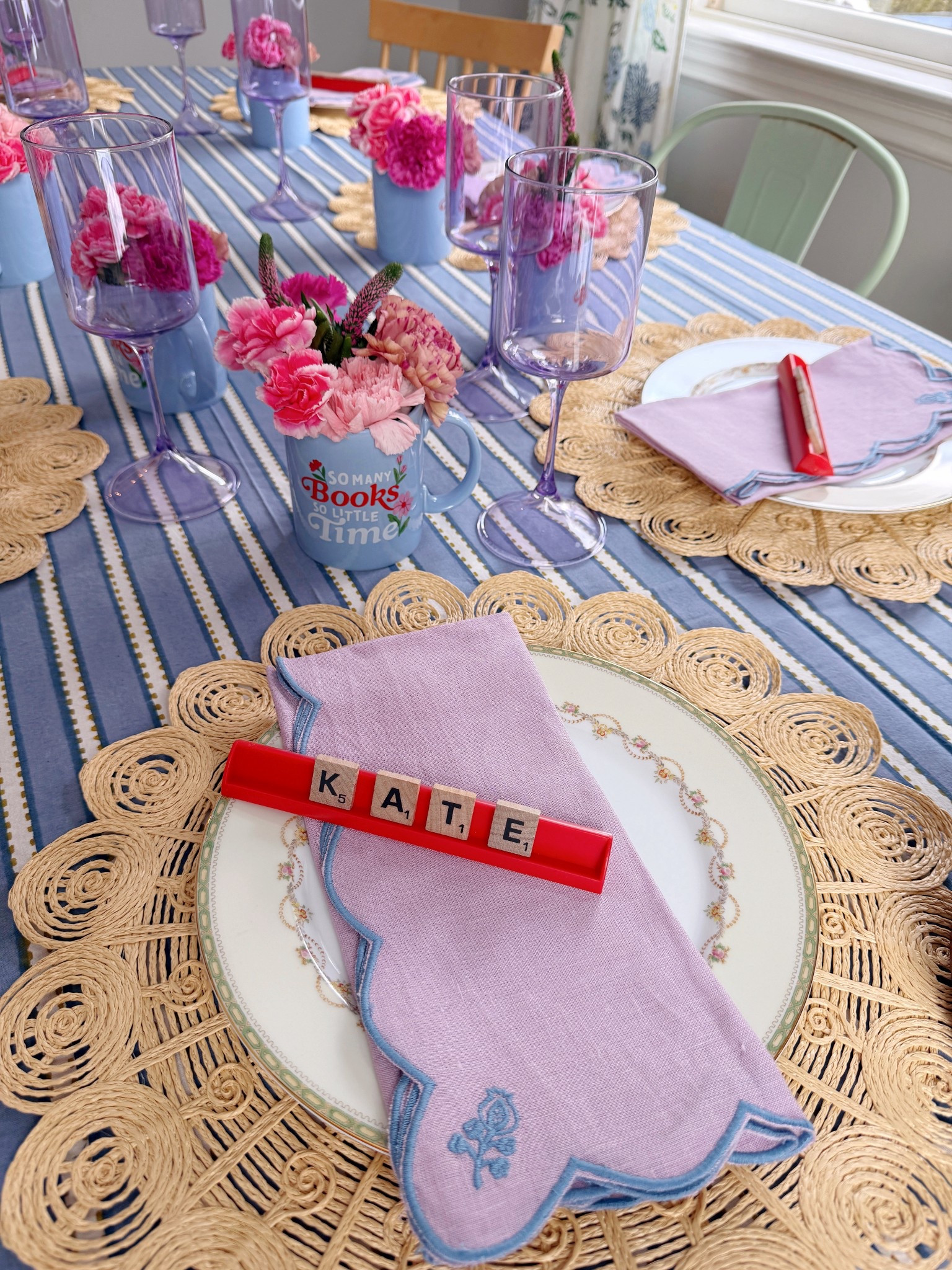 When you walk into @savers_thrift with an idea and the thrifting gods deliver! Snagged two identical sets of scrabble and used their letters to make place cards for my book club dinner this week. I loved the pop of red from the letter trays too! #domestikatediy 

#LTKHome
