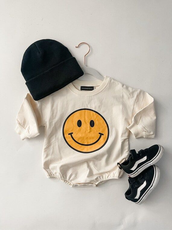 Smiley Face Bubble Romper  Unisex Baby Clothes  Trendy Baby | Etsy | Etsy (US)