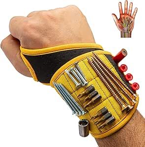 BINYATOOLS Magnetic Wristband With Super Strong Magnets Holds Screws, Nails, Drill Bit. Unique Wr... | Amazon (US)