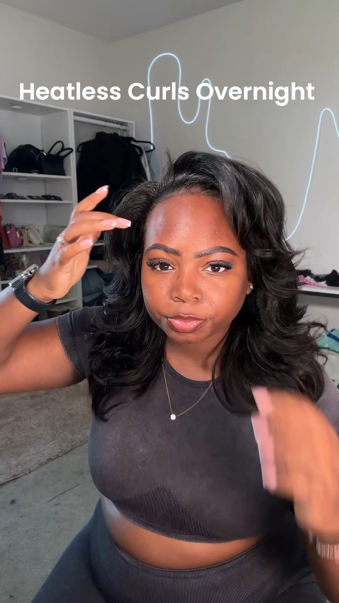 Heatless blowout on a flipover wig 🤩🙌