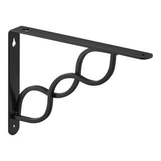 Shelf Bracket 6.5 in. x 9 in. Black Triple Scroll | The Home Depot