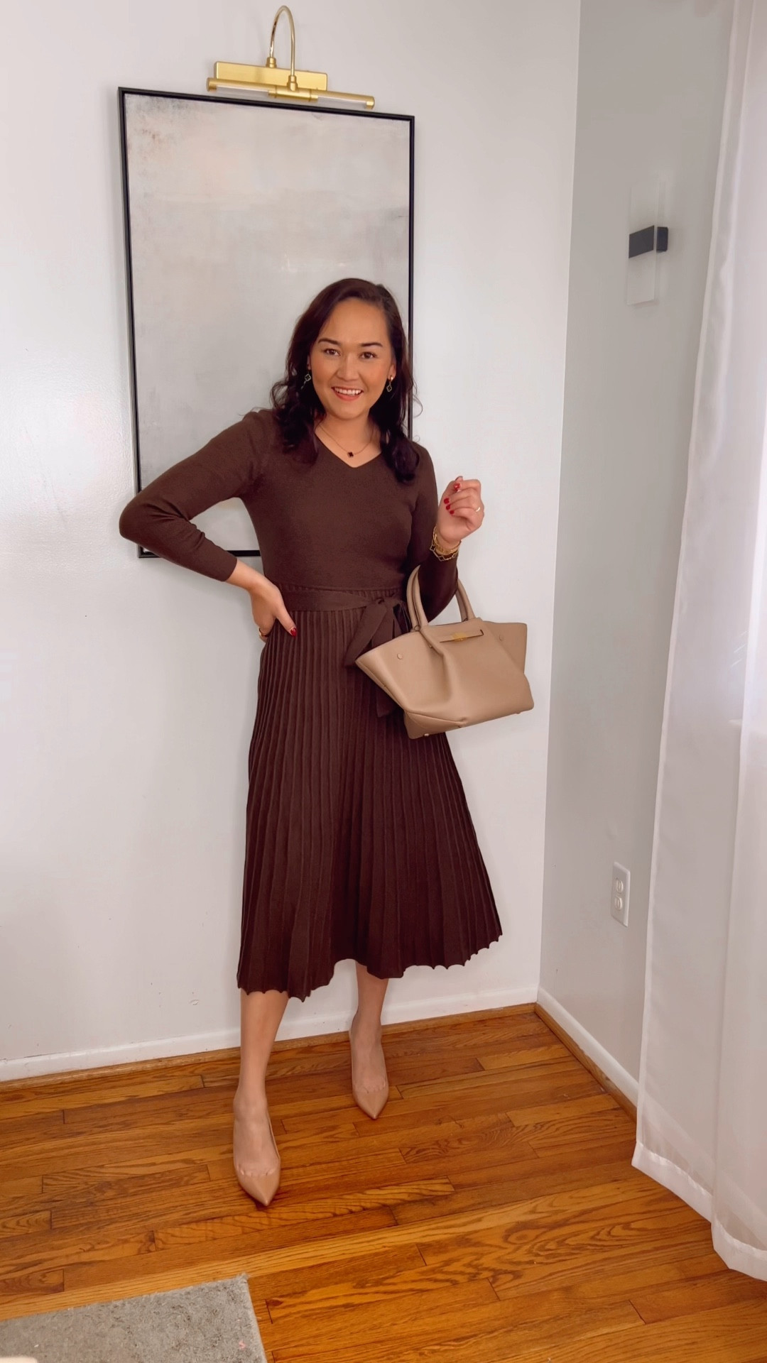 GRWM for a day event 🤎 Wearing this gorgeous espresso brown knit dress from Amazon — it’s only $39 and fits true to size! I paired it with neutral heels and a matching bag for a chic, effortless look that works for brunch, church, or a fall event. Affordable, comfortable, and classy — exactly how I like it! ✨

Dress: Amazon
Heels & Bag: Neutral staples from my closet
#AmazonFinds #FallStyle #GRWM

espresso brown knit dress, amazon knit dress, affordable fall outfit, brown dress outfit ideas, knit midi dress amazon, fall event outfit, neutral outfit inspo, amazon fashion finds, outfit ideas for women over 40, classy fall outfit, affordable amazon dress, true to size amazon dress, chic knit dress outfit, GRWM fall fashion, day event outfit ideas