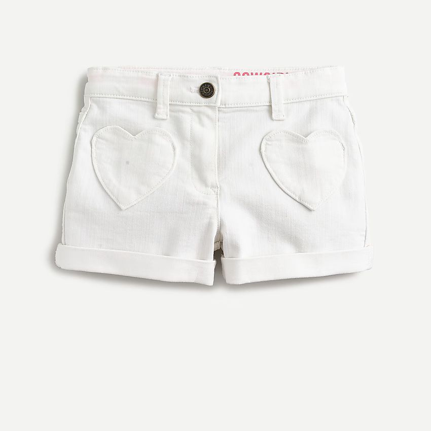 Girls' heart pocket denim short | J.Crew US