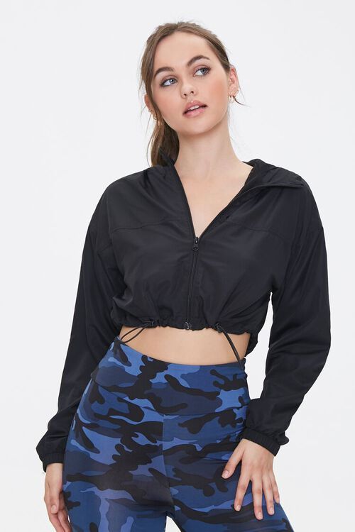 Active Semi-Cropped Hooded Windbreaker | Forever 21 (US)