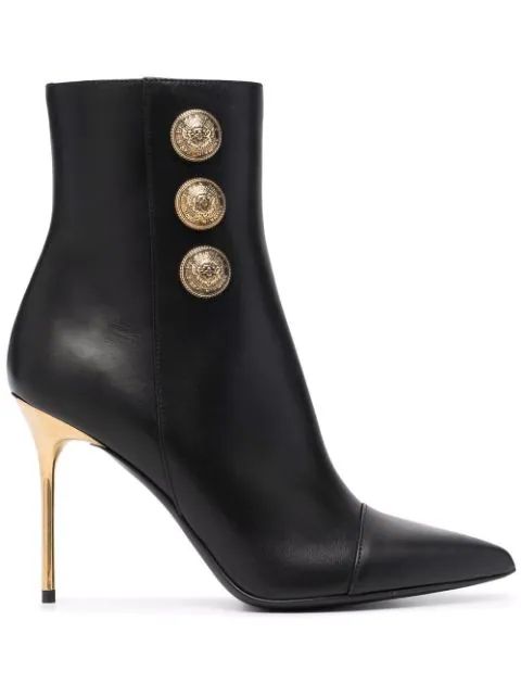 Balmain Roni Leather Ankle Boots - Farfetch | Farfetch Global