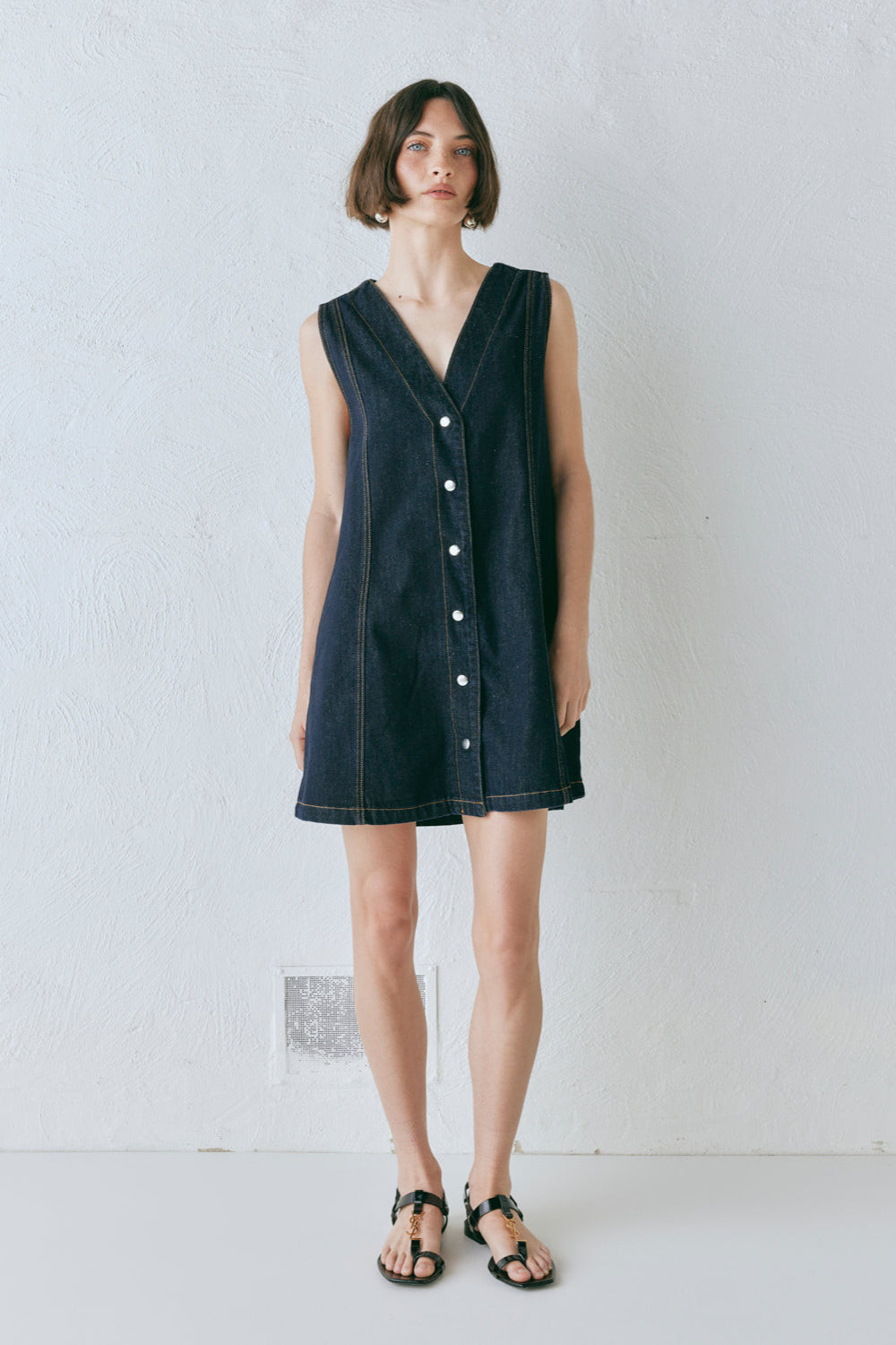Aston Denim Mini Dress Indigo | VRG Grl