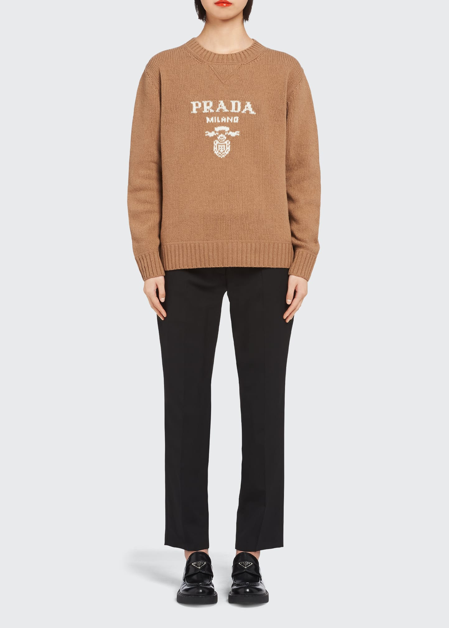 Logo Wool-Cashmere Sweater | Bergdorf Goodman