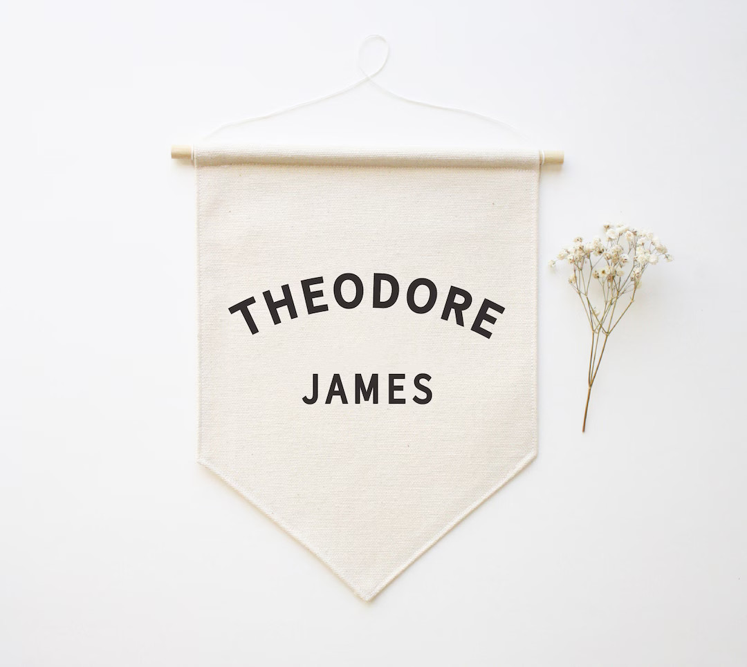 Custom Baby Name Banner | Arched Block Font - Etsy | Etsy (US)