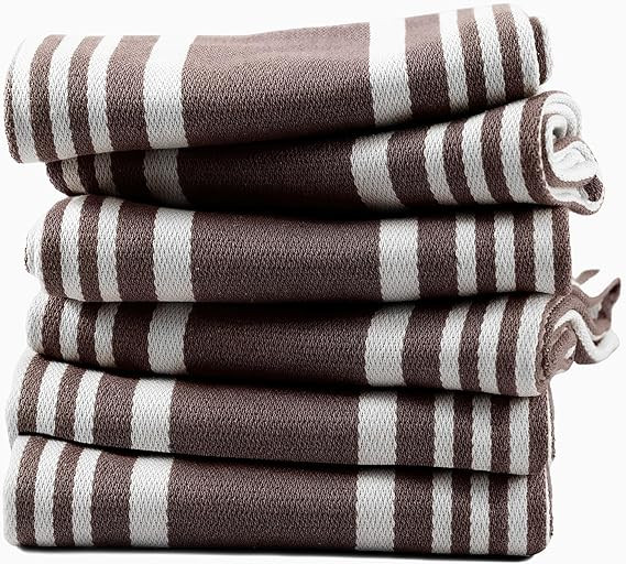 Texas Linen Co. American Stripe Kitchen Towels 100% Cotton Pack of 6, Highly Absorbent Quick Dryi... | Amazon (US)