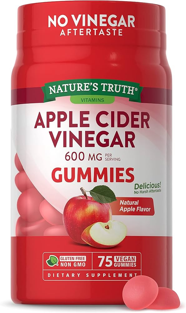 Nature's Truth Apple Cider Vinegar Gummies | 600 mg | 75 Gummies | Natural Apple Flavor | Vegan, ... | Amazon (US)