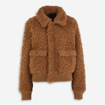 Brown Teddy Bomber Jacket | TK Maxx
