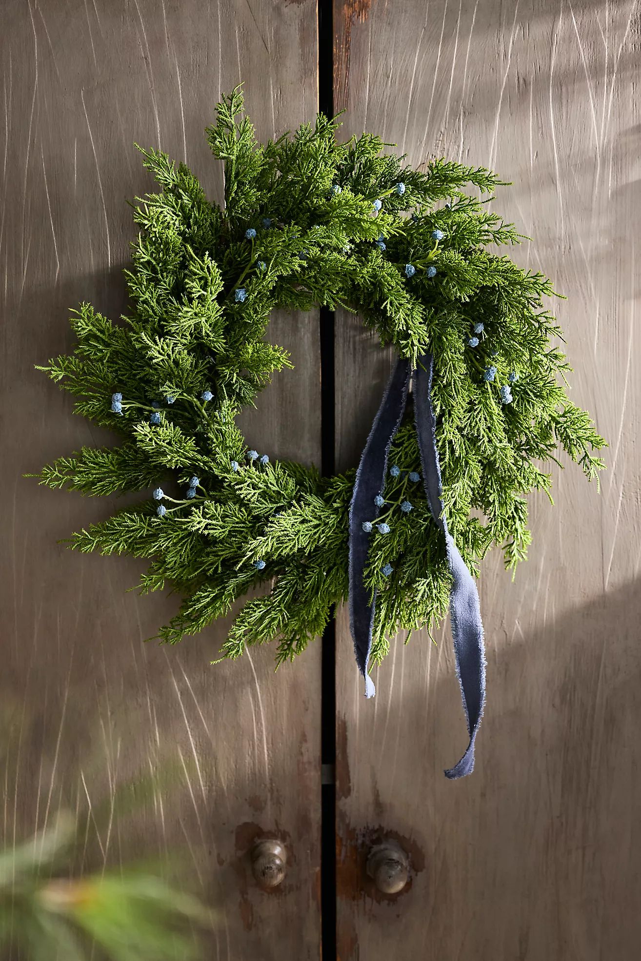 Faux Juniper Berry Wreath | Terrain