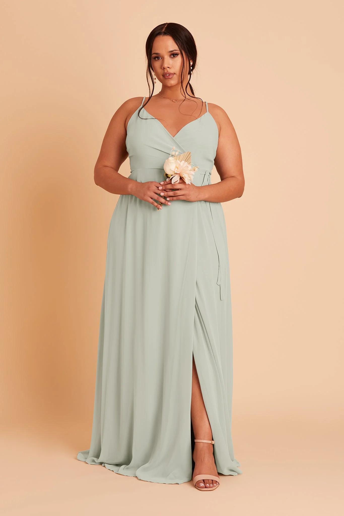 Cindy Chiffon Dress - Sage | Birdy Grey