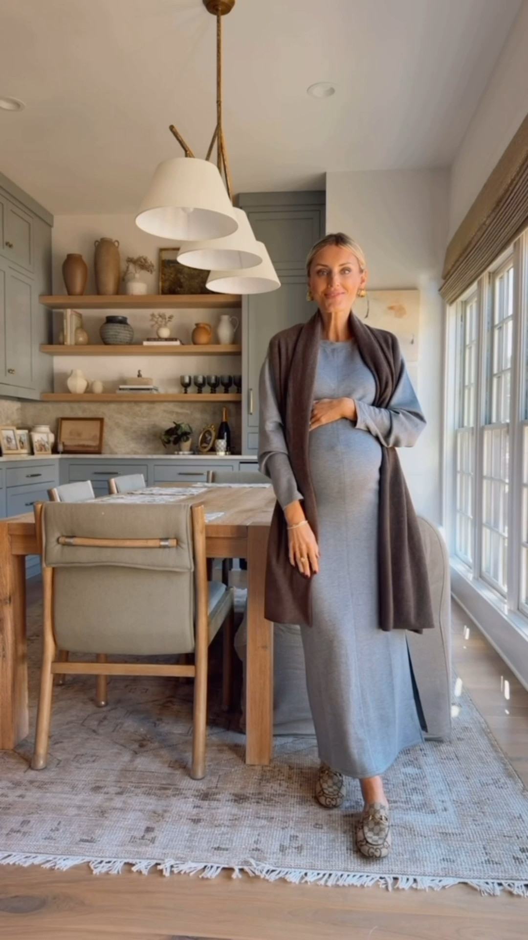 This grey maxi dress is so soft and comfortable! It works great with a bump too! Currently on sale too! Wearing size S to accommodate for the bump!

Loverly Grey, maxi dress, Loft, cashmere wrap, winter outfit, maternity 

#LTKSaleAlert #LTKSeasonal