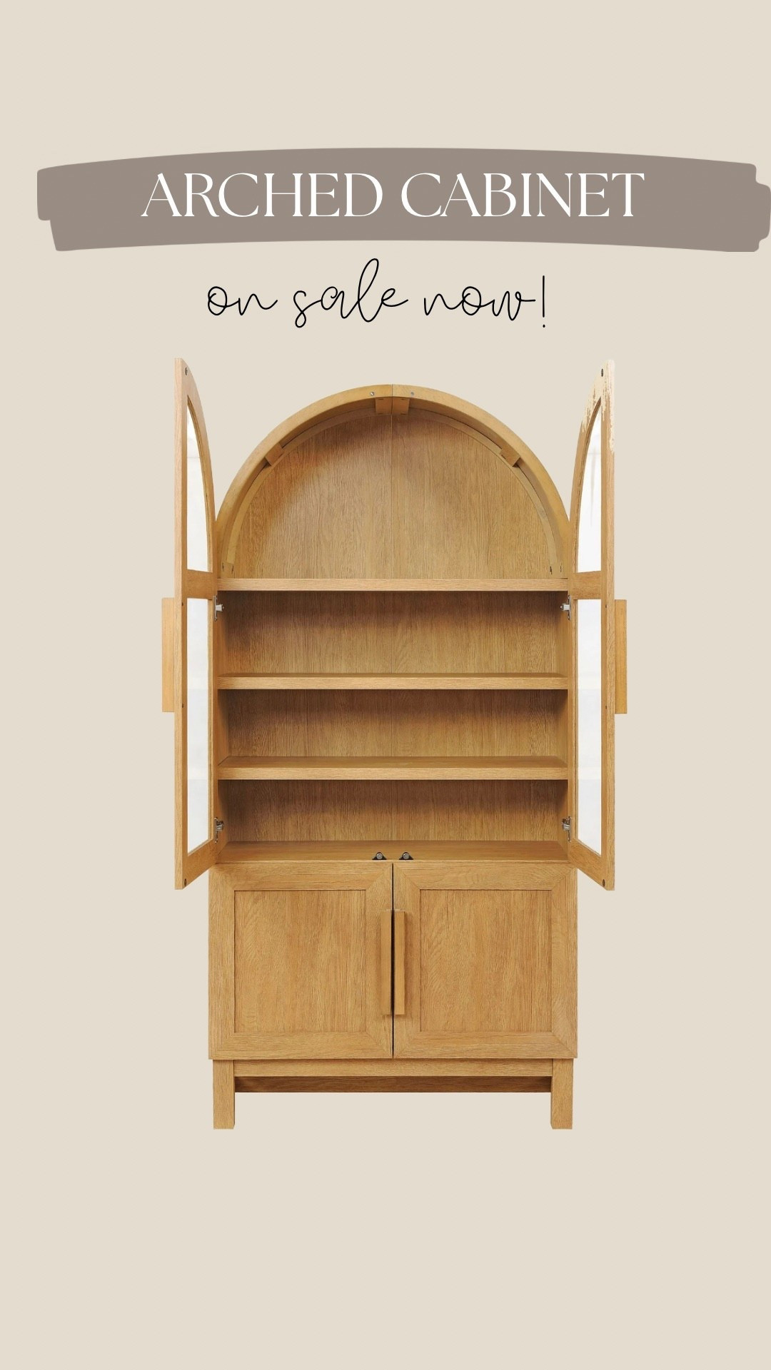 Beautiful arched cabinet with amazing reviews on sale now! Only $178 🤯

Walmart find, Walmart home 

#LTKFindsUnder50 #LTKHome #LTKFindsUnder100