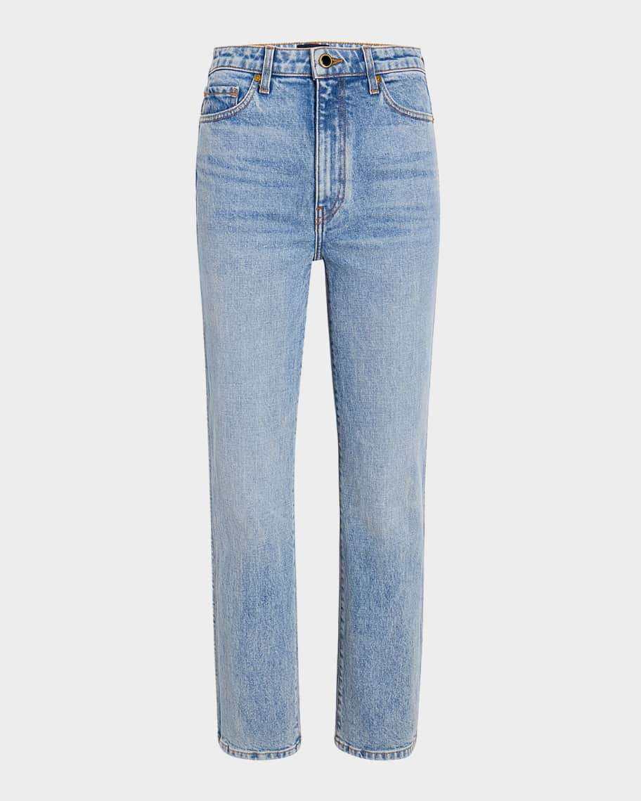 Khaite Abigail High-Rise Straight-Leg Ankle Jeans | Neiman Marcus