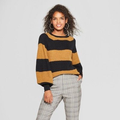 Women's Striped Long Sleeve Cozy Crew Neck Sweater - Who What Wear™ | Target