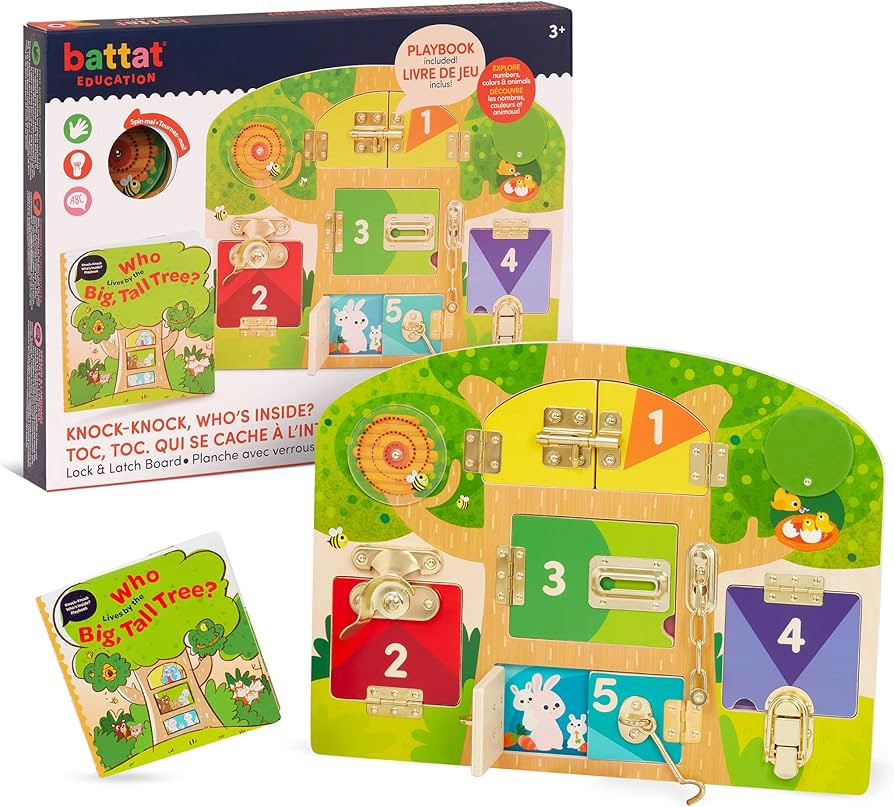 Battat Education Wooden Latches Board- Sensory Activity Toy for Kids, Doors and Locks, Montessori... | Amazon (US)