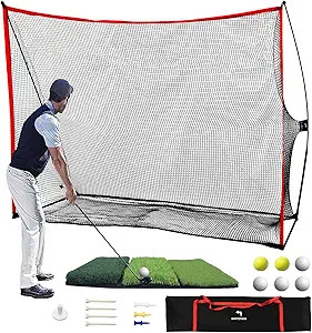Golf Net Bundle Golf Practice Net 10x7 feet with Golf Chipping Nets Golf Hitting Mat & Golf Balls... | Amazon (US)