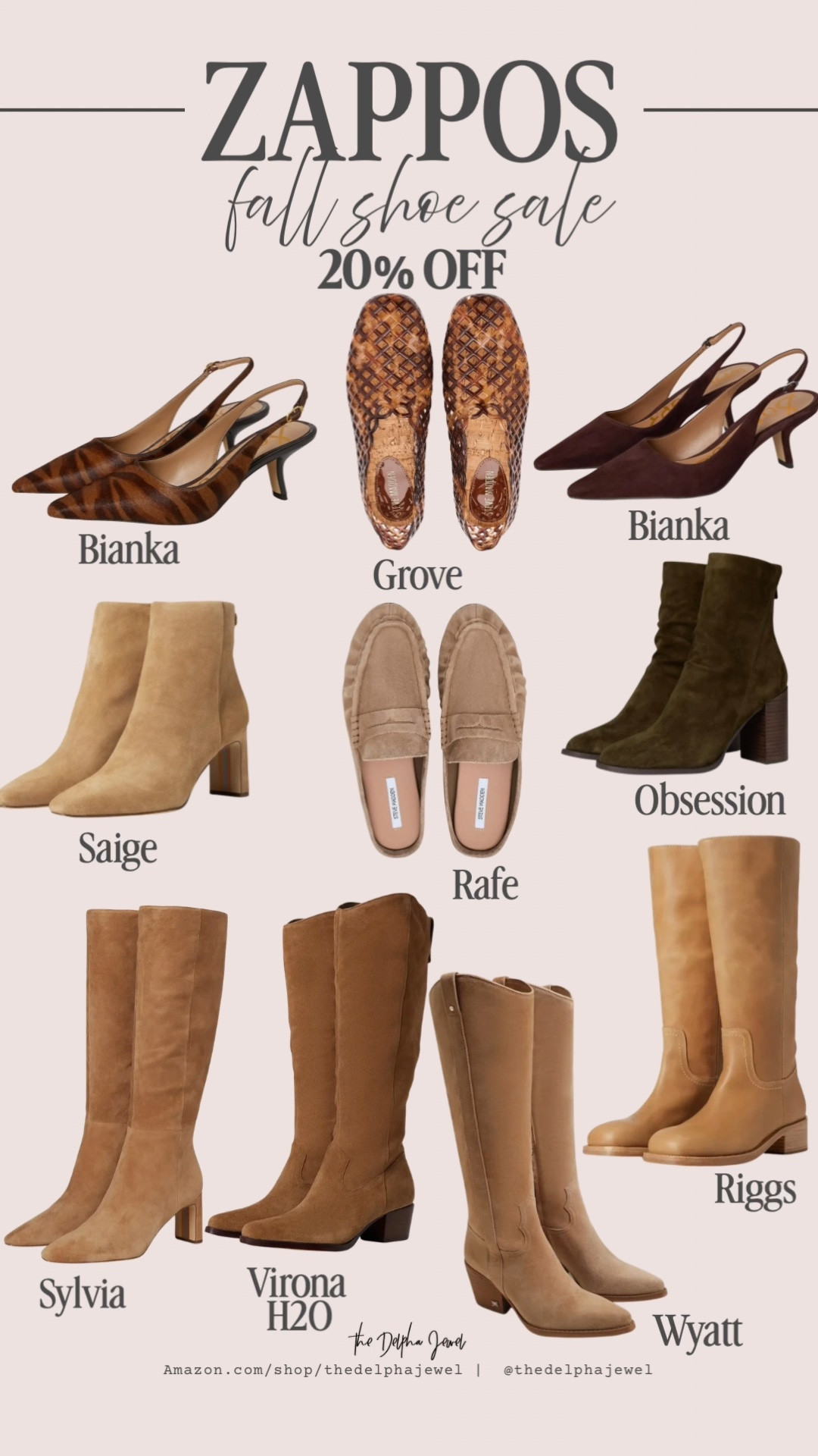 My favorite fall shoes are ON SALE! 🤎 20% off with code FALL20 — aka the perfect excuse to add a few new fall shoes to your wardrobe. From chic slingbacks and loafers to suede boots and tall riding boots, these are all styles I’ll be wearing on repeat this season. 🍂 @Zappos @Steve Madden US Sam Edelman Dolce Vita

Over 40 style, fall outfits women, work outfits, business casual workwear, mom style, autumn outfits, date night outfits, fall fashion hauls

#LTKSaleAlert #LTKMidsize #LTKOver40
