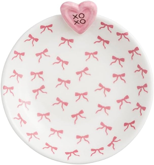 Mud Pie Valentine's Day Pink Bow Tidbit Dish | Amazon (US)