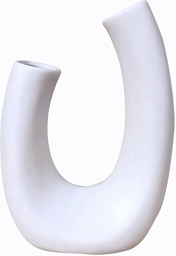 Eastern Rock White Ceramic Vase Modern Minimalist Abstraction Vase,for Centerpieces,Kitchen,Offic... | Amazon (US)