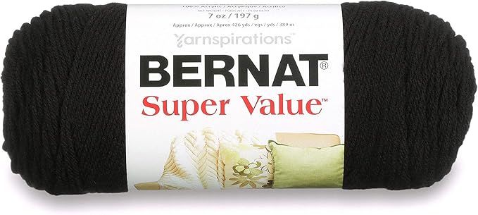 Bernat 16405307421 Super Value Yarn, Black, Single Ball, 1 - Pack | Amazon (CA)