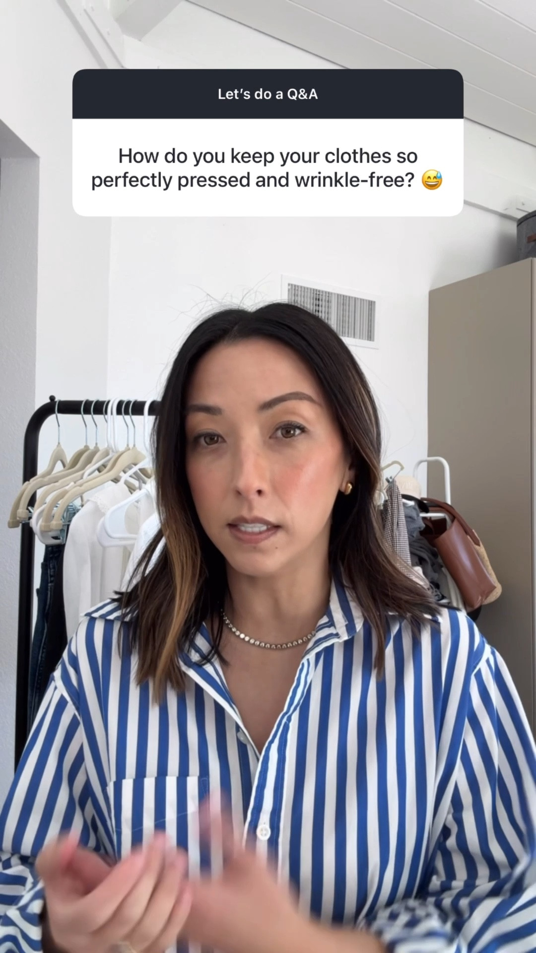 Linking my small clothing rack, steamer, shirt, and jewelry. 

Gap shirt petite xs
Dorsey James necklace 15"

#LTKmomlife