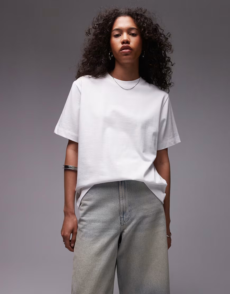 Topshop premium basic short sleeve tee in white | ASOS (Global)