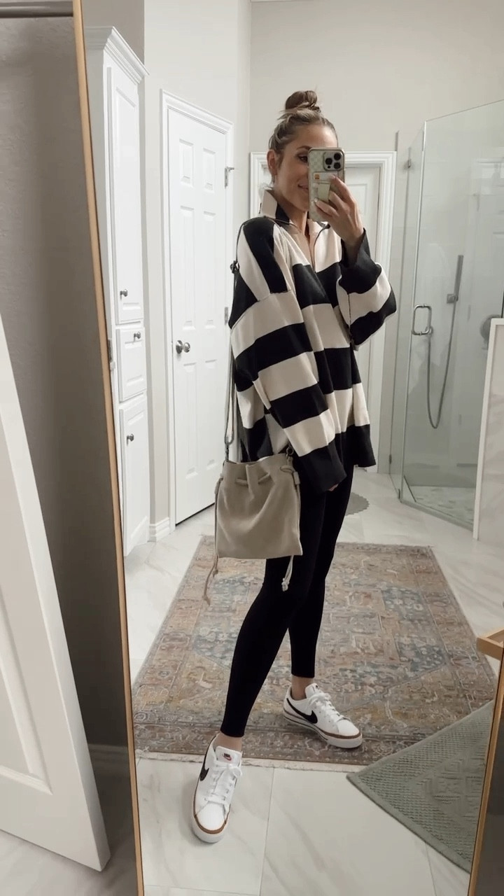 Coastal Stripe: sizes / tts linked similar sweaters

Leggings: my favorite right now! Size s / tts

Nike: Nike Court Legacy - I always go up 1/2 sizes 

#LTKShoeCrush #LTKStyleTip #LTKTravel