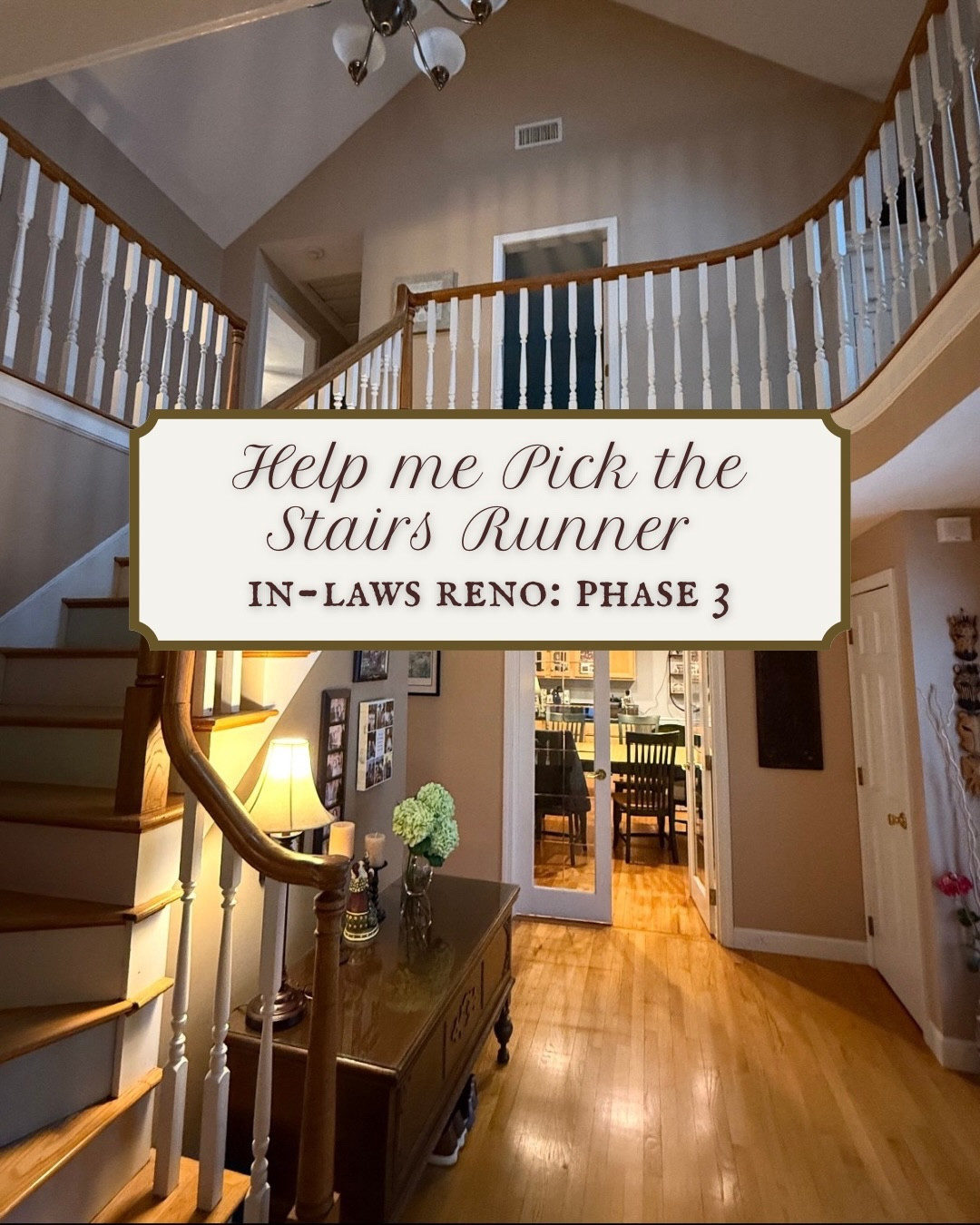 Okay I did something I never do: I went stair-runner shopping in person 😅
And the wall color completely changed what I thought I wanted… so now we have 5 finalists.

Vote for your favorite: 1, 2, 3, 4, or 5
And tell me why (I’m easily influenced).

If you want links to my favorite rugs + runners, comment “RUNNER” and I’ll send you my roundup.”

#homerenovation #stairrunner #grandmillennialstyle #cozyhome #homeupdates