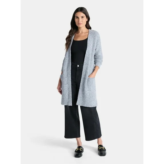 Time and Tru Women’s and Women’s Plus Super Soft Longline Cardigan Sweater, Lightweight, Size... | Walmart (US)