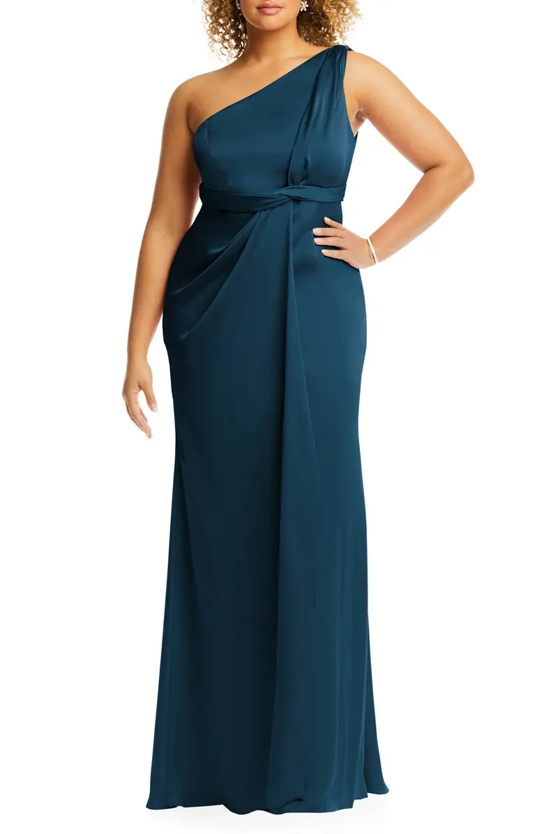 One-Shoulder Satin Gown | Nordstrom