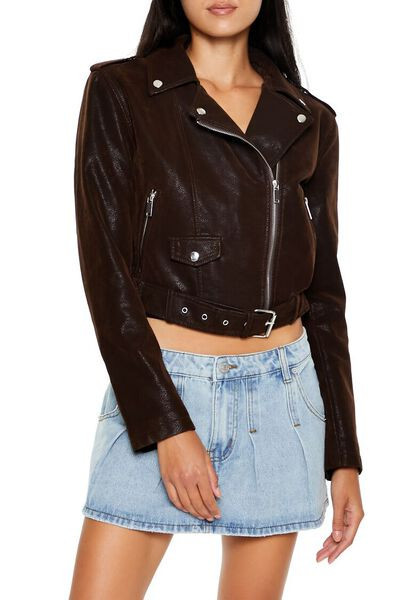 Faux Leather Belted Moto Jacket | Forever 21