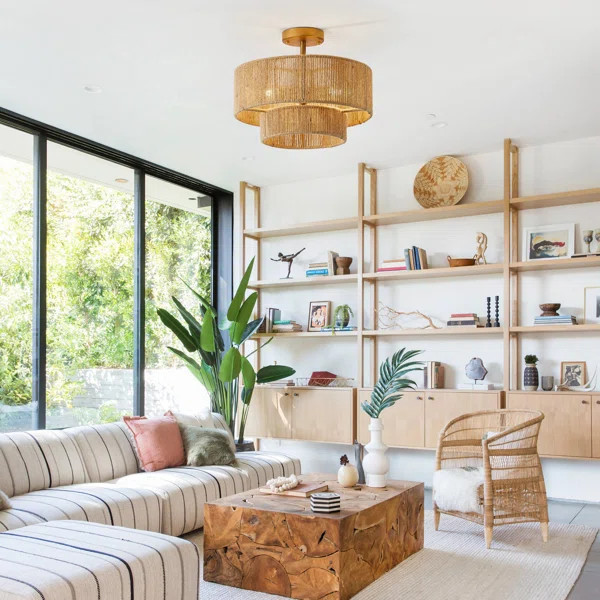 Kingstown Rattan Semi Flush Mount | Wayfair North America