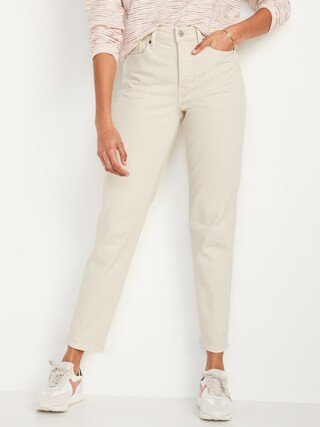 High-Waisted Button-Fly O.G. Straight White Ankle Jeans for Women | Old Navy (US)