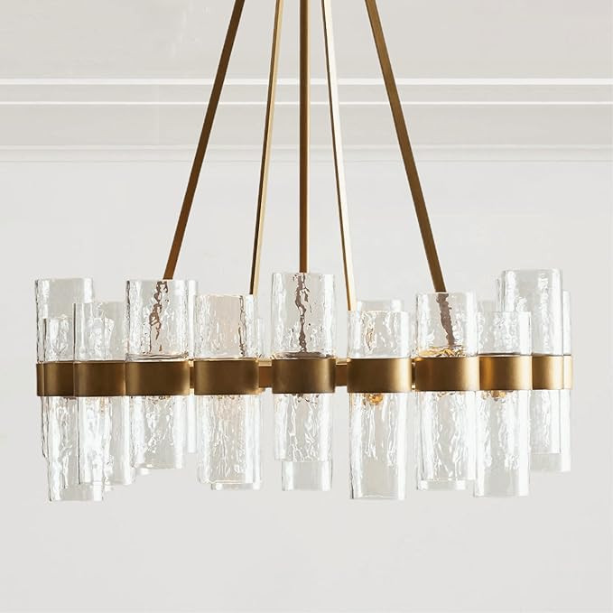 Recycled Glass Chandelier,Penni Recycled Glass Chandelier 24" Dia x 26" h (Tumbled Brass) | Amazon (US)
