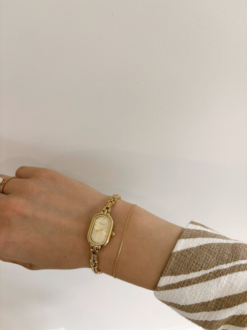 Vintage Dainty Gold Thin Oval Luxury Women Jewelry Watch - Etsy | Etsy (US)