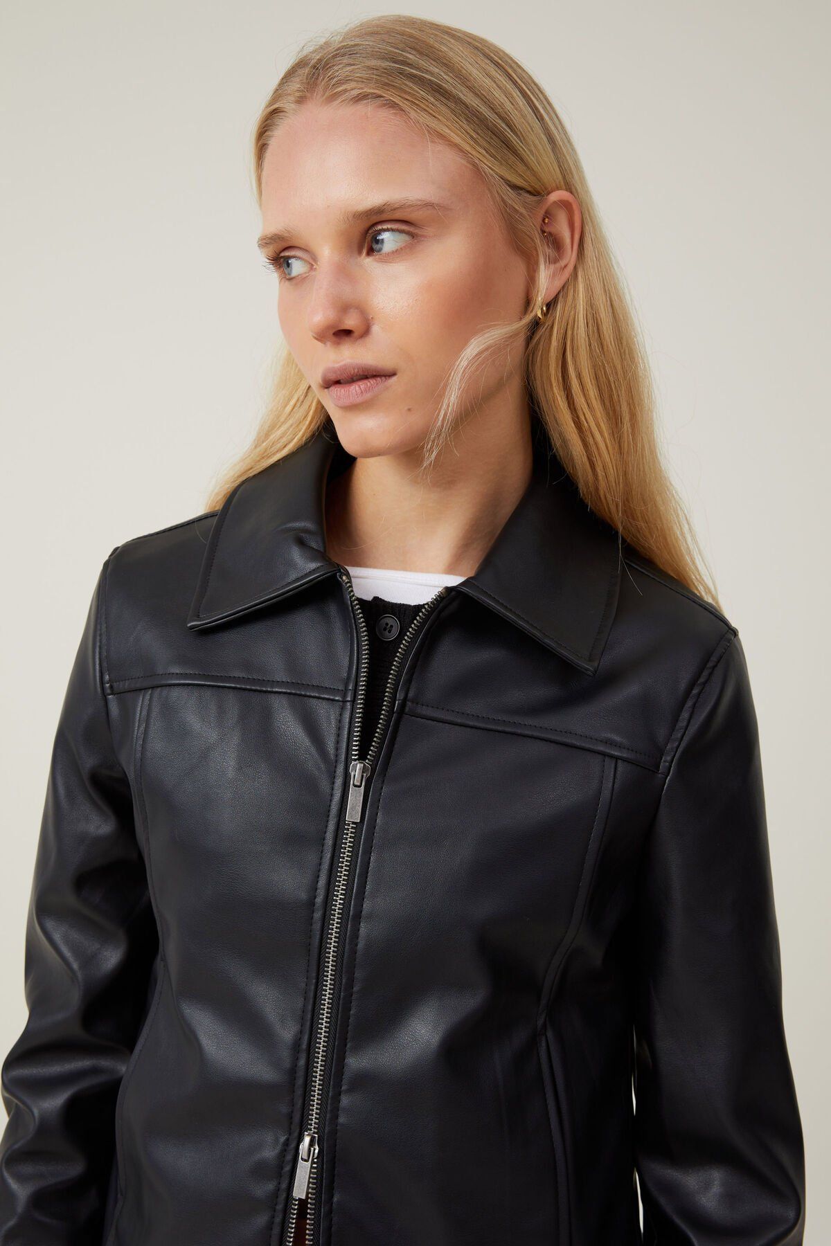 Minimalist Faux Leather Jacket | Cotton On (US)