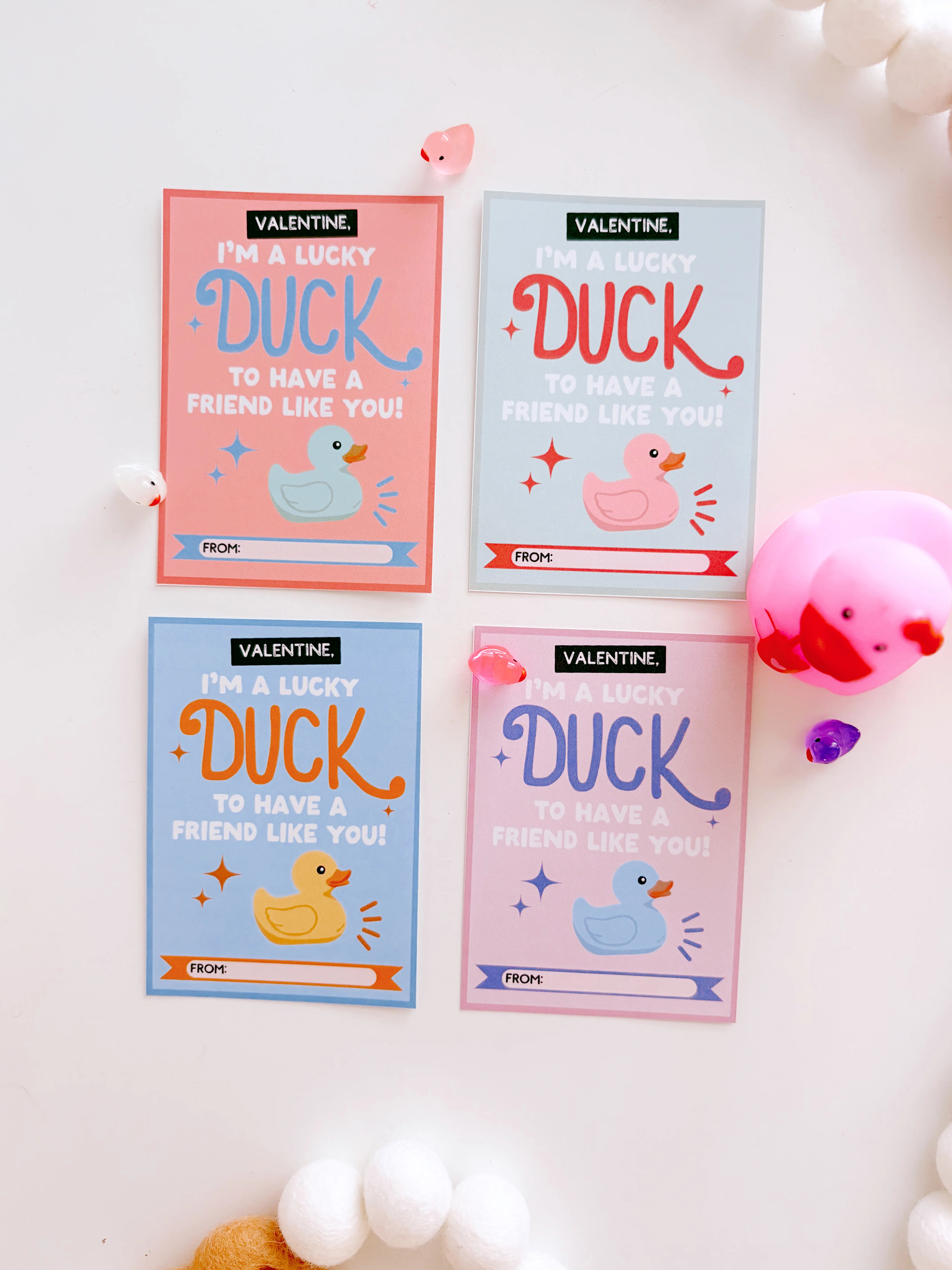 Lucky Duck Valentines | Printable Valentines | The Letter Vee