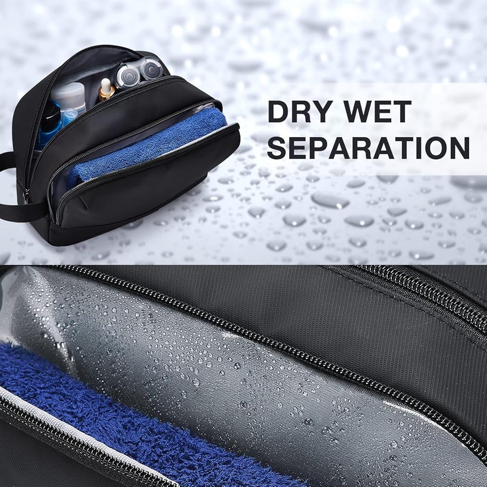 Amazon.com: BAGSMART Travel Toiletry Bag for Men, Dopp Kit Water Resistant Shaving Bag for Toiletries Accessories, Black-Medium : Beauty & Personal Care | Amazon (US)