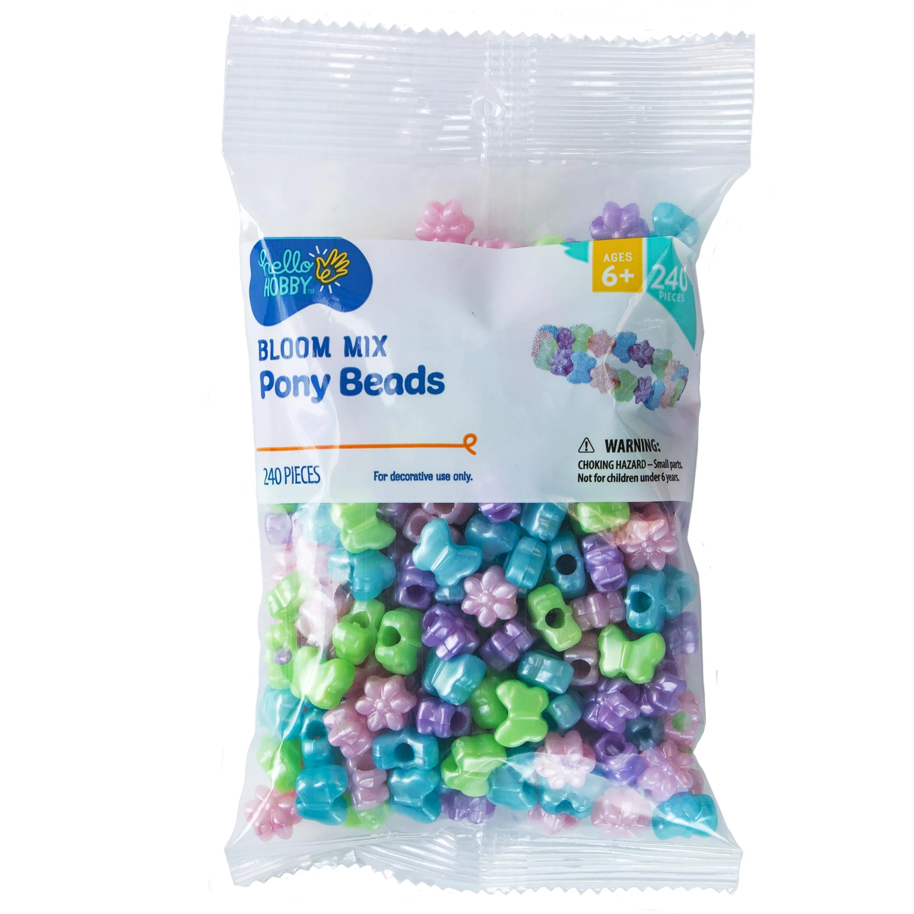 Hello Hobby Shaped Bead Mix, Butterflys and Flowers, 240 Pieces, Beads for Jewelry Making and DIY... | Walmart (US)