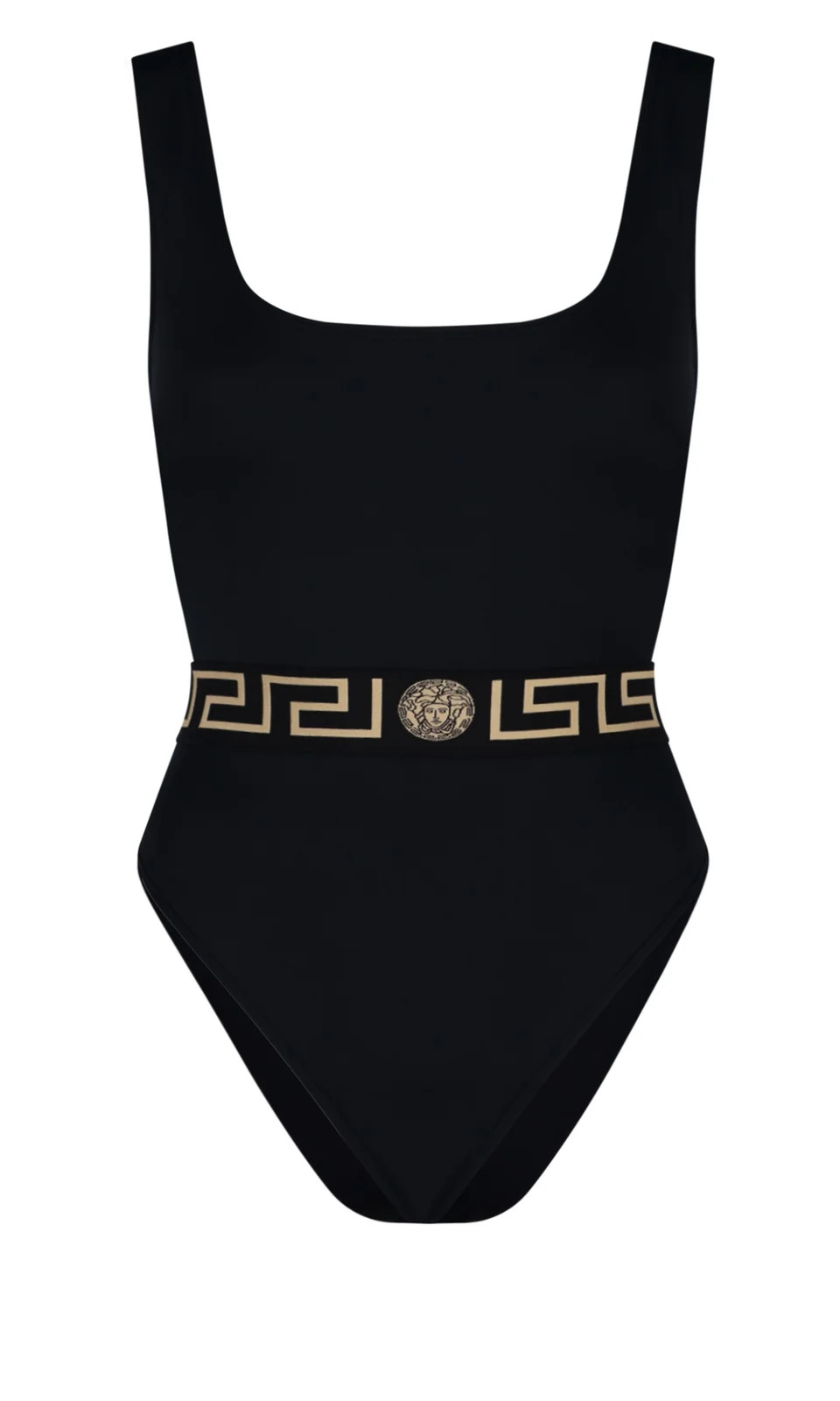 Versace Greca Low Back One-Piece Swimsuit | Cettire Global