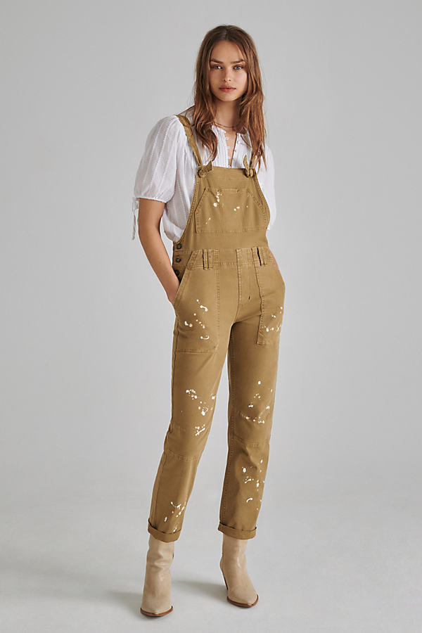 Pilcro The Wanderer Relaxed Overalls By Pilcro and the Letterpress in Green Size 20W | Anthropologie (US)