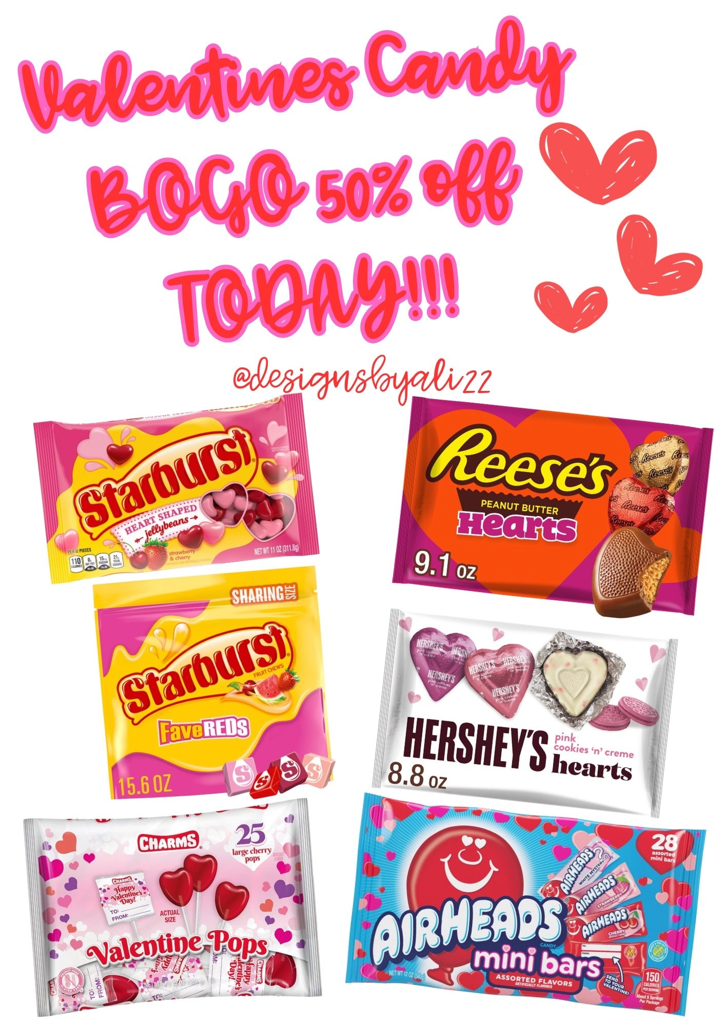 Today only!  Lots of valentines candy BOGO 50% off!!  #designsbyali22 #salealert #valentinesday #valentinesdaycandy #BOGO #valentinesdaycandysale #todayonly

#LTKFindsUnder50 #LTKSaleAlert #LTKSeasonal